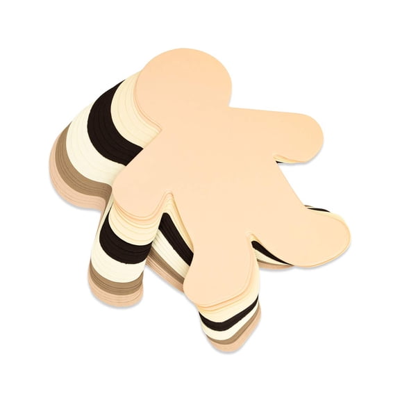 Multicultural Colors People Shape Cut-Outs, 5" Wee Kid, Pack of 24
