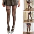 thumbnail image 2 of BQBQERT Women's Fishing Net Thigh High Stockings with Garter Belt, Patterned Suspender Pantyhose Tights Sheer Hosiery for, 2 of 12