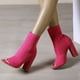 thumbnail image 3 of NECHOLOGY Botas Mujer Adulto Femenino Zapatos Botines mujer Botines de tacón grueso con punta abierta para mujer, versátiles y con estilo, para citas (Red, 7.5), 3 of 6