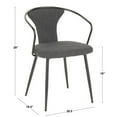 thumbnail image 2 of LumiSource Black Metal, Grey Fabric Waco Upholstered Chair, 2 of 8