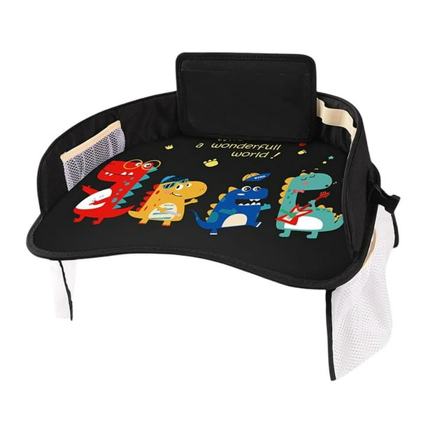 Bandeja para el regazo de niños pequeños, bandeja para comer, dibujar y refrigerios, organizador impermeable para asientos de coche. banda