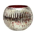 thumbnail image 3 of Northlight Set of 4 Blue and Silver Ribbed Round Mercury Glass Decorative Votive Candle Holders, 3 of 4