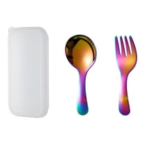 ACDANC Reusable Travel Utensils Set with Case, Portable Spoons Cutlery, Ergonomic Handle Stainless Steel Tableware for Kids Adults Travel Picnic Camping Utensils