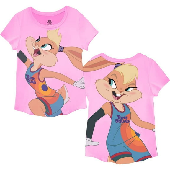 Space Jam Lola Bunny Girls T-Shirt - Front & Back Tee - Sizes 4-16
