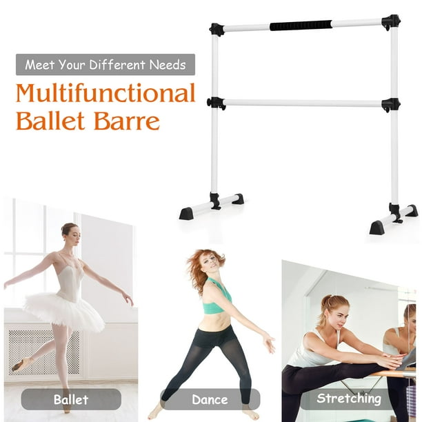 Costway 4' Portable Double Freestanding Ballet Barre Stretch Dance Bar  Height Adjustable 