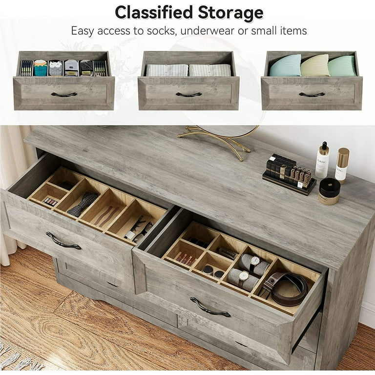 rustic grey dresser walmart Coromose Furniture: 5-Drawer Bedroom Dresser, Spacious Closet Storage Unit  in Rustic Gray