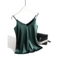 thumbnail image 1 of AOSSVIAO 2024 Top con tirantes finos para mujer Halter cuello en V camisola blanca básica sin mangas satén camisetas sin mangas de seda camisola de verano para mujer, 1 of 5