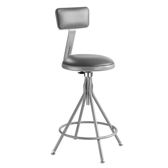 NPS 6500 Series 24-30" Modern Steel and Vinyl Padded Heavy Duty Stool in Gray