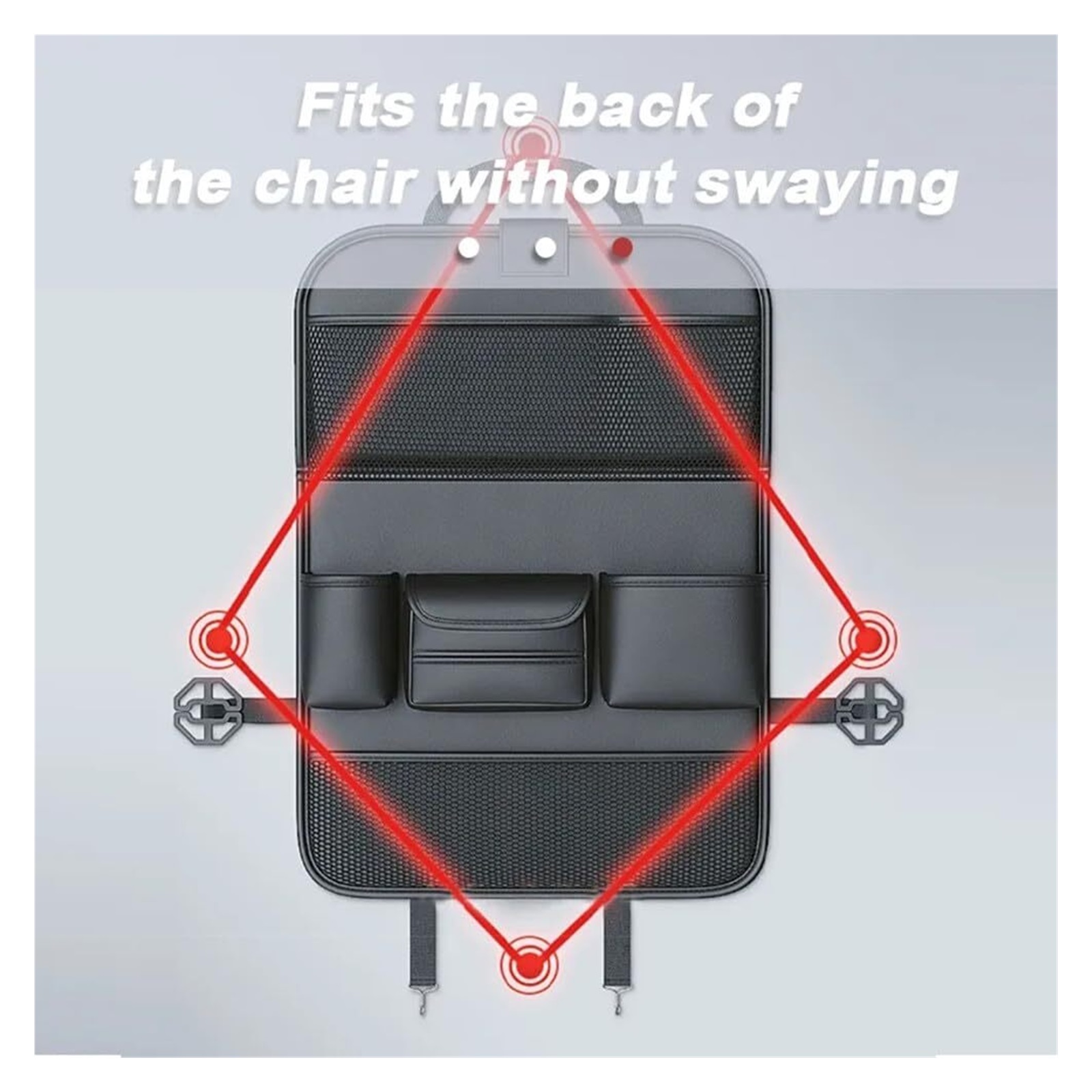 GUANGHUI Leather Car Backseat Organizer with Foldable Table Tray, Car Seat Back Protectors Kick Mats, Foldable Car Seat Organizer with Tablet Holder