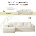 thumbnail image 5 of VANACC 106" Sectional Sofa, Morden Deep Seat Oversized Couch with Plush Pillows, Pet-Friendly Upholstery, No Assembly Required, Cream, 5 of 10