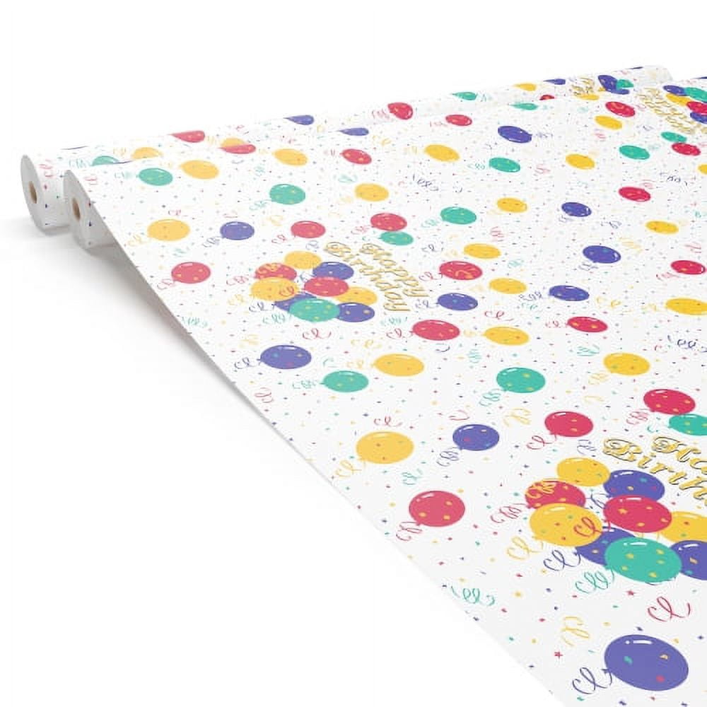 Exquisite Premium Birthday Party Tablecloth - Balloon Print Table Roll - 40" x 300 Ft.
