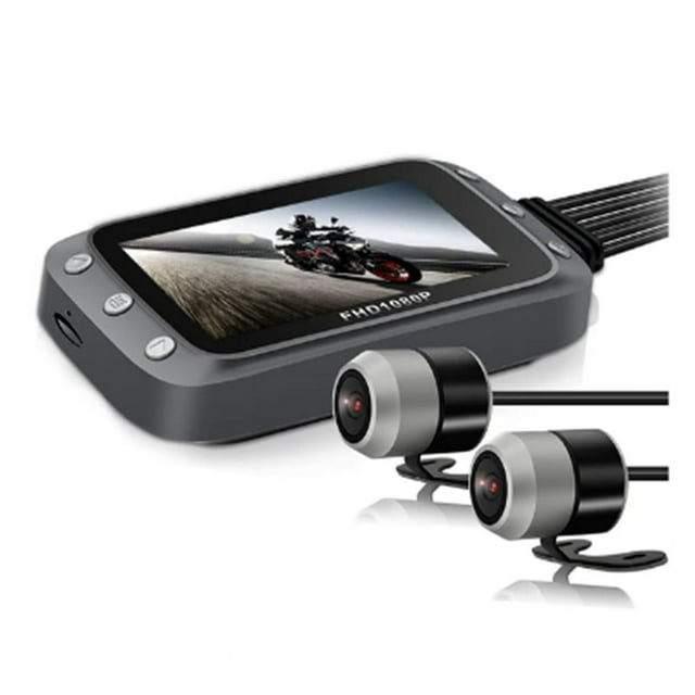 WiFi Motorcycle DVR Dash Cam 1080P+1080P Full HD Front Rear View Waterproof Motorcycle Camera GPS Logger Recorder Box(B)