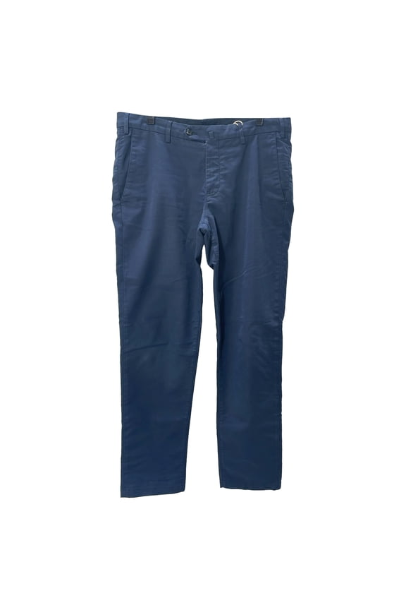 Pre-Owned Loro Piana Trousers in Navy Blue Cotton