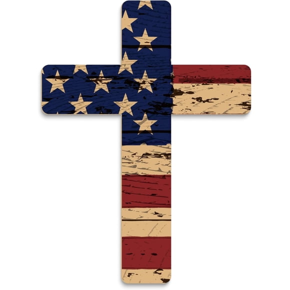 Putuo Decor Floral Cross Wall Decor, Painted Decorative Wooden Inspirational Cross, Mexican Art Wall Decor (Deep Blue)