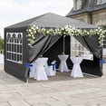thumbnail image 6 of 10'x10' Gazebo Waterproof Outdoor Canopy Patio Tent Party Tent for Wedding BBQ Cater, Black, 6 of 6