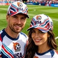 thumbnail image 6 of Cevemin USA 2026 Patriotic Flag Soccer Baseball Cap, Adjustable Sport Printed Sun Hat for Men Women Football Sports Fans Daily Outdoor Wear, 6 of 6