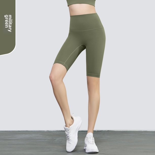 Pantalones de yoga de cinco puntos con base de cadera de melocotón para fitness desnudos de verano, pantalones cortos deportivos ajustados y elásticos para entrenamiento y adelgazamiento