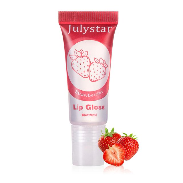 SGACAI Aceite labial con sabor a fruta y vitamina E Gelatina de melocotón Brillo labial hidratante Base labial de cuidado prolongado Hidratación duradera Maquillaje transparente