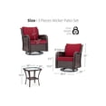 thumbnail image 3 of EastVita 3 Pieces Rocking Wicker Bistro Set. Outdoor 360° Swivel Rocker Patio Outdoor Furniture Conversation Sets With Porch Chairs And Glass Coffee Table, 3 of 6