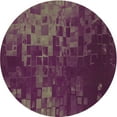 thumbnail image 1 of Ahgly Company Tapis d'Intérieur Rond Lavable en Machine Transitionnel Mauve Taupe Violet, 4 Pieds Rond, 1 of 7