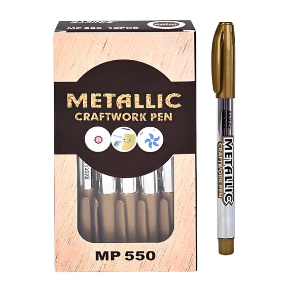CCOCC Gold Paint Pen, Metallic Calligraphy Marker with Fine Tip, Water-Based Ink for Art, Scrapbooking, Glass and Paper