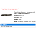 thumbnail image 2 of Front Shock Absorber - Compatible with 1992 - 1994 Chevy Blazer 1993, 2 of 2