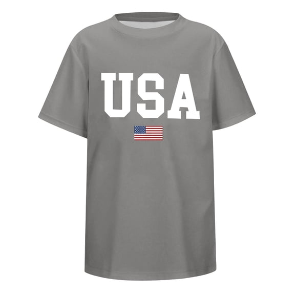 LIIPEE Men T-Shirts Casual Independence Day 4th Of July US National Flag U.S.A. Short Sleeve Crew Neck Fashion T Shirt Male Patriotic Classic Fit Comfortable Breathable Tee Tops,M