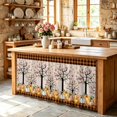 thumbnail image 6 of Pumpkins Thanksgiving Cabinet Curtain 28"Wx51"L,Dustproof Storage Cabinet Curtain with Self Adhesive Tape,Fall Black Orange Plaid Leaves Retro Tall Pantry Cover Drape for Kitchen,Utility Closet, 6 of 9