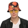 thumbnail image 4 of Marijuanas Leaf Pattern Designed Men Women Unisex Packable Foldable Summer Travel Beach Outdoor Fishing Bucket Hat Orange, 4 of 4
