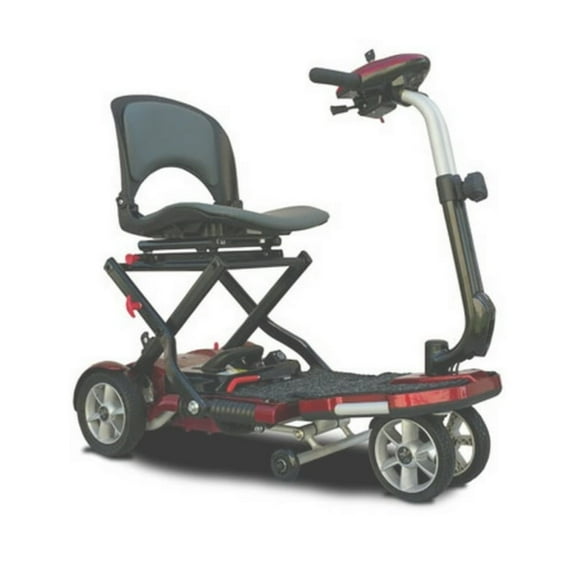 EV Rider Transport Folding Travel Electric Mobility Scooter Sealed Lead Acid Batteries (Without Armrests) Burgundy
