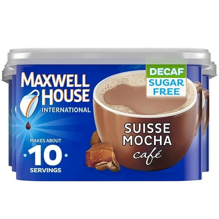 Maxwell House International Suisse Mocha Caf-Style Decaf Sugar Free Instant Coffee Beverage Mix (4 ct Pack, 4 oz Canisters)
