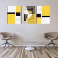 thumbnail image 2 of Geometric Wall Art 3 Pieces Framed Wall Art Canvas Artwork Paintings Abstract Yellow Room Decor Wall Posters Prints for Living Room Bedroom Bathroom Office (36"Wx16"H), 2 of 6