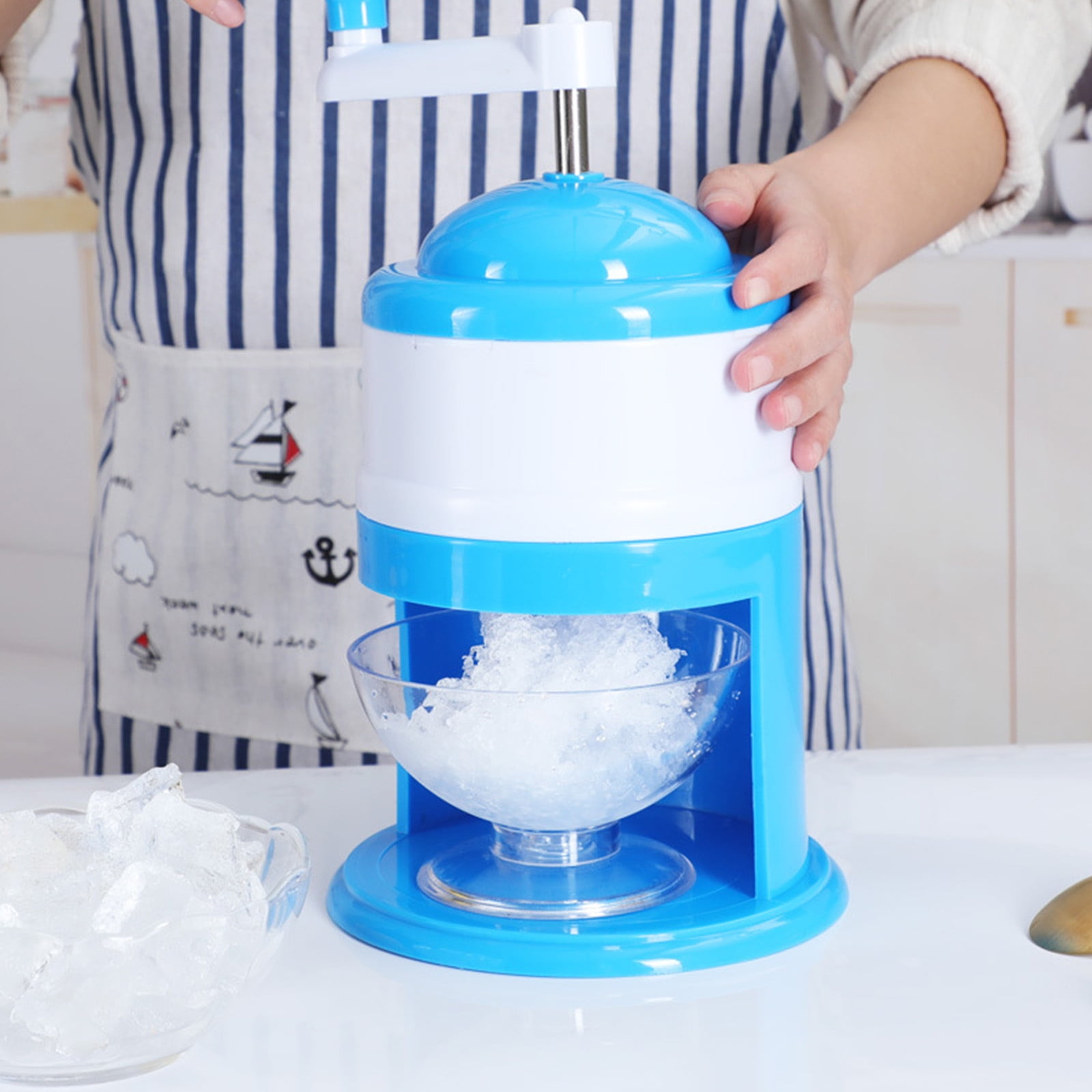 Margot74 Ice Crusher Snow Cone Grinding Hand Crank Kids Summer Smoothies Tool Home Kitchen DIY Mini Manual Shaver Smasher Shredding 