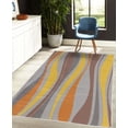 thumbnail image 4 of Vintage Decorative Rug, Retro Vibrant Stripes Funky Lines Design Patterns Abstract Print, Quality Carpet for Bedroom Dorm and Living Room, 6 Sizes, Earth Yellow, by Ambesonne, 4 of 4