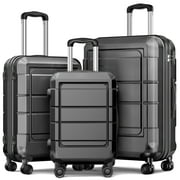 3 Piece Hardshell Luggage Set with Spinner Wheels   TSA Locks, Lightweight Suitcase, 20/24/28 inches