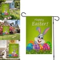 thumbnail image 4 of Bandera de jardín pequeña de doble cara con diseño de conejito de Pascua, vertical, 12,5 x 18 pulgadas verde, 4 of 9