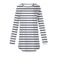 thumbnail image 4 of Fznquz Long Sleeve Sweatshirts Women Pullover Casual Tunics Oversized Blue Striped Loose Fit Outfits, 4 of 5