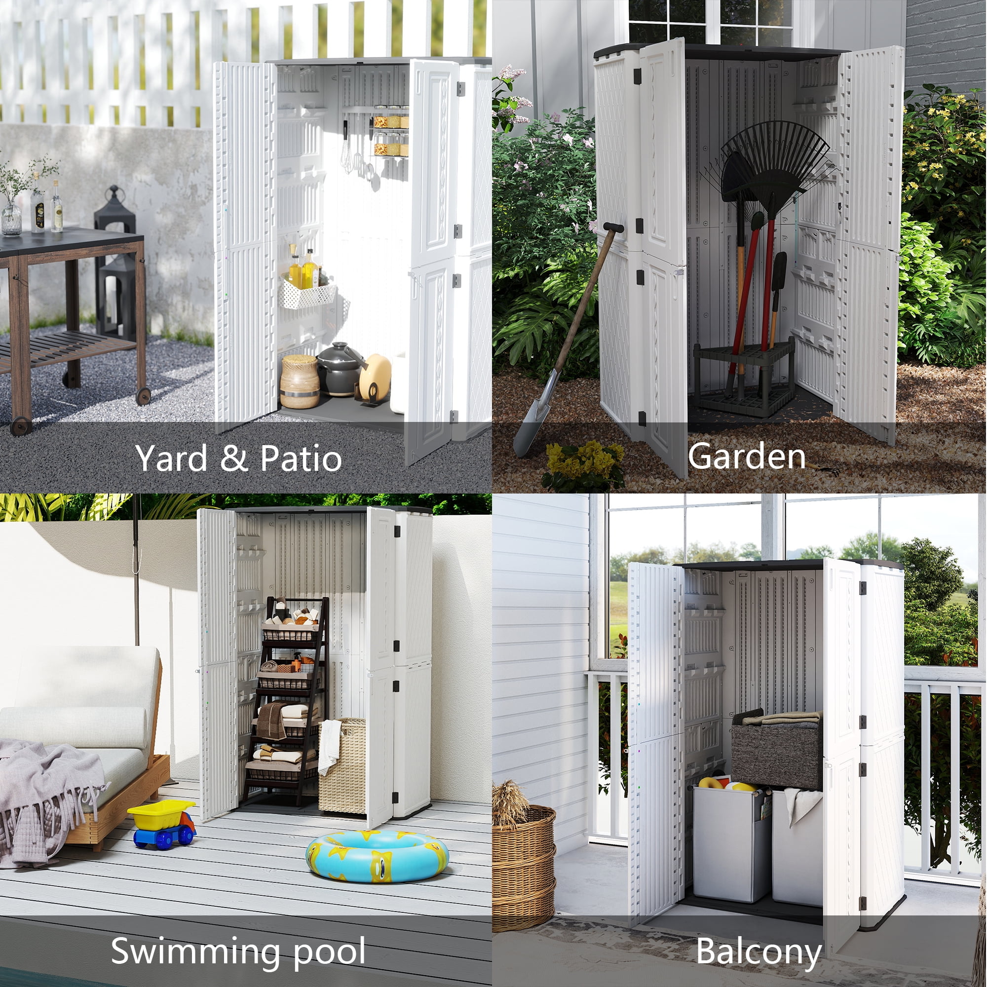 Decksplore Vertical Resin Storage Shed, 52 Cubic Feet Outdoor