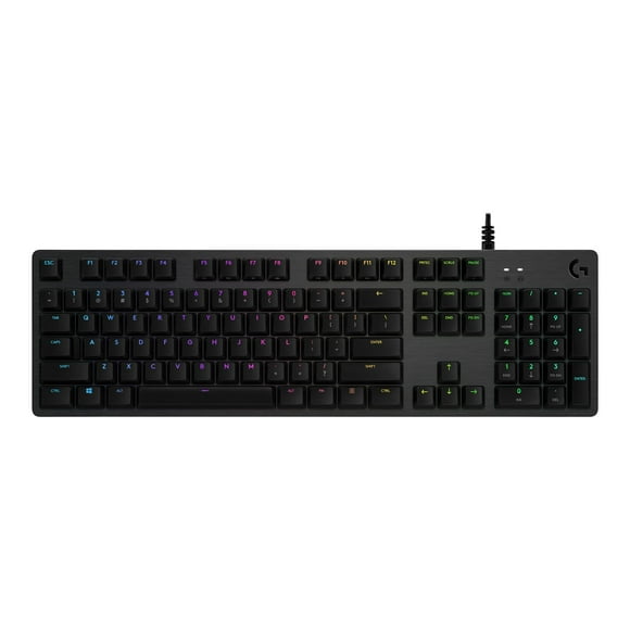 Logitech G G512 - Keyboard - backlit - USB - QWERTY - English - key switch: GX Blue - carbon