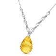 thumbnail image 2 of Galaxy Gold 14K White Gold Natural Diamonds and Citrine Pendant Necklace - November Birthstone - Warmth & Prosperity - 16" to 24" - Fine Jewelry for Women, 2 of 3