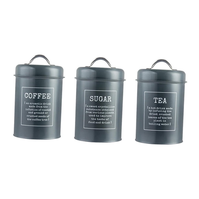 Juego de 3 Botes de Cocina Sunnimix con Tapas Herméticas 1200ml Gris