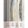 thumbnail image 6 of Blue Beige Feathers Sheer Curtains 84 Inch Length 2 Panels Set, Vintage Native Ombre Wood Grain Voile Window Treatment Rod Pocket Curtains Sheers Drapes for Bedroom/Living Room/Kitchen 52"x84"x2, 6 of 7