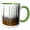 Green/White, variant on 3drose, a Forest Inside Yellowstone National Park in Early Fall, 11oz Two-tone Yellow Mug