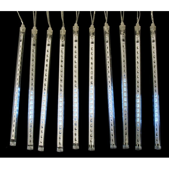 Northlight Set of 10 Transparent Dripping Icicle Snowfall Christmas Light Tubes - 14 ft Clear Wire