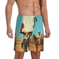 thumbnail image 6 of Mens Pajama Shorts, Western Desert Cowboy Sleep Shorts Men Pajama Bottoms Lounge PJ Shorts with Pockets, 6 of 6
