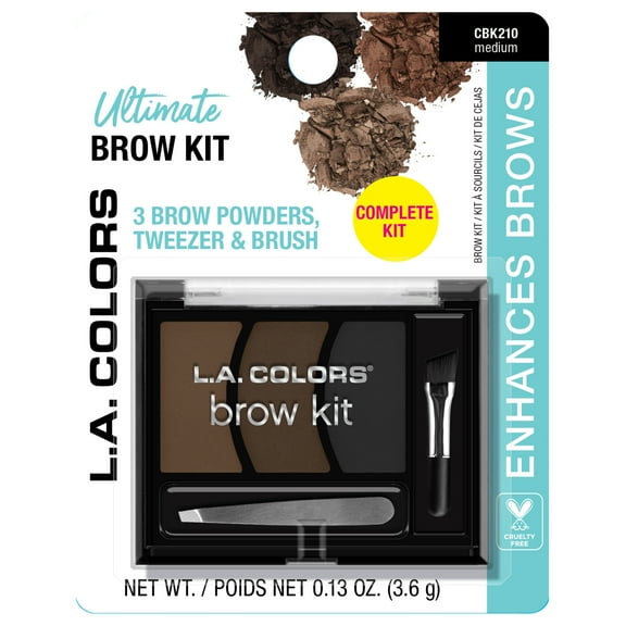 L.A. COLORS Ultimate Enhancing Brow Kit, Medium, 0.13 oz
