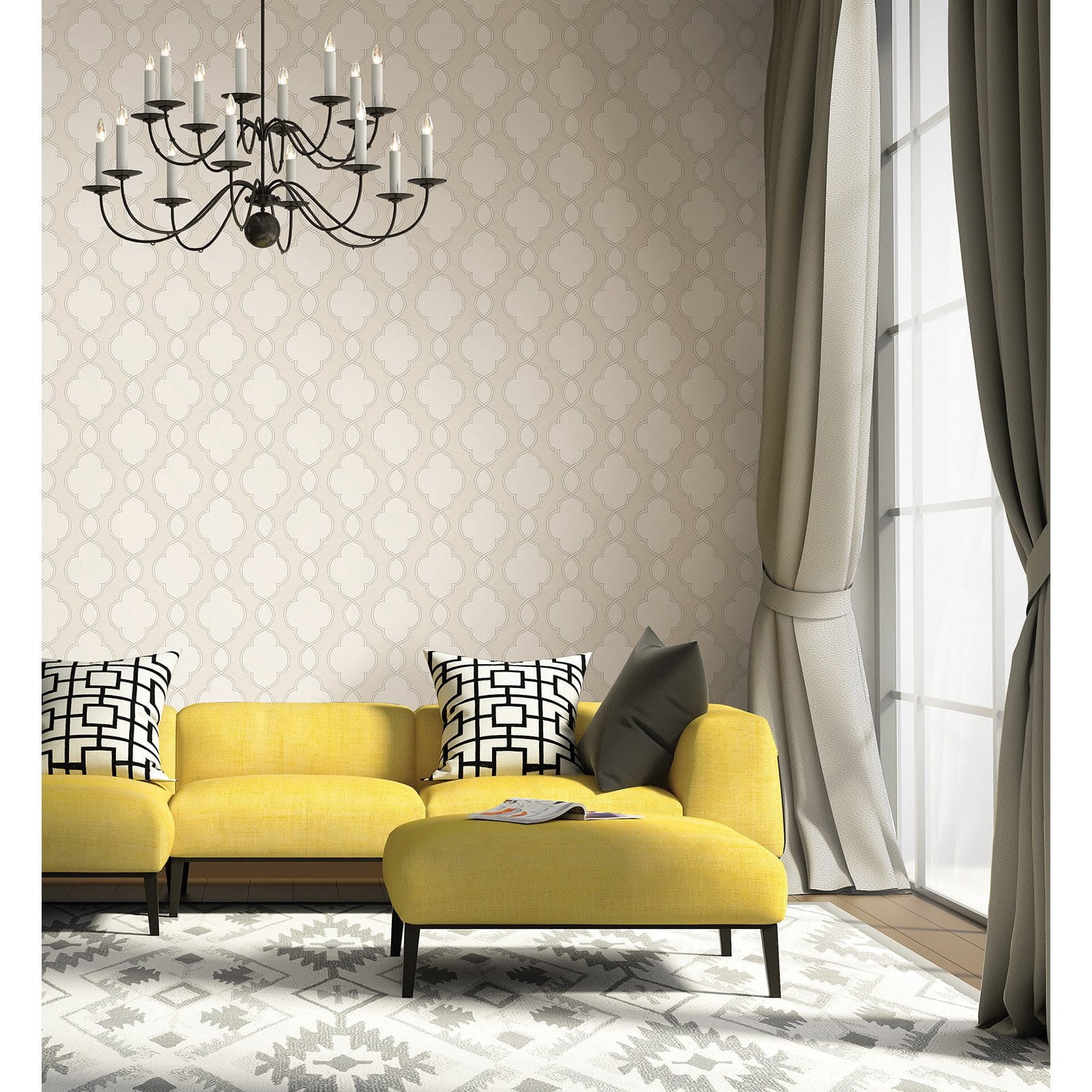 A - Street Prints Symetrie Structure Chain Link Wallpaper, 27-in by 33-ft, 74.25 sq. ft.