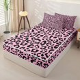 thumbnail image 2 of Castle Fairy Y2K Leopard Skull Zipper Twin Comforter Sets with Fitted Sheet and 2 Pillowcases,Pink Cheetah Skeleton Silhouette Zipper Bedding Set,Hot Pink Black,4-Piece,Pink Reversible, 2 of 6
