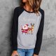 thumbnail image 2 of Camisas de manga larga ligeras con cuello redondo de Navidad para mujer Camisas de túnica de otoño para mujer Tops de otoño Pompotops  FGAJ10255, 2 of 6