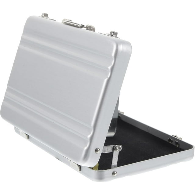 HUGFEG Flash Card Holder Business Cards Case Alloy Cardcase Visiting Cards Holder Desktop Cards Holder Flash Card Organizer Cards Container Office Supplies Pictures Holder Cards Organizer U2536-4382